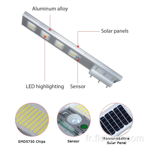 Réverbère extérieur de panneau solaire imperméable à l&#39;eau de luminosité de souper